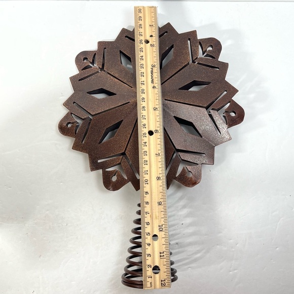 Snowflake Die-cut Tree Topper Copper Brown Rustic Colored Christmas Metal Decor - Picture 6 of 7